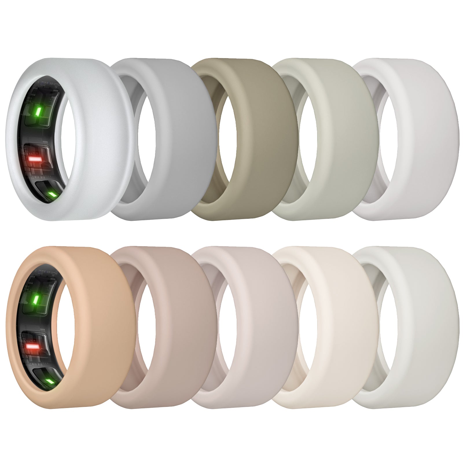 Oura Ring silicone cover color set on white background
