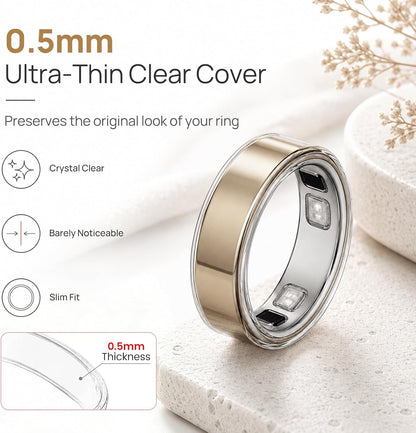 0.5mm ultra-thin transparent TPU protector fitted over Oura Ring 5