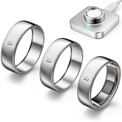 Three silver-tone metallic TPU covers for Oura Ring 5