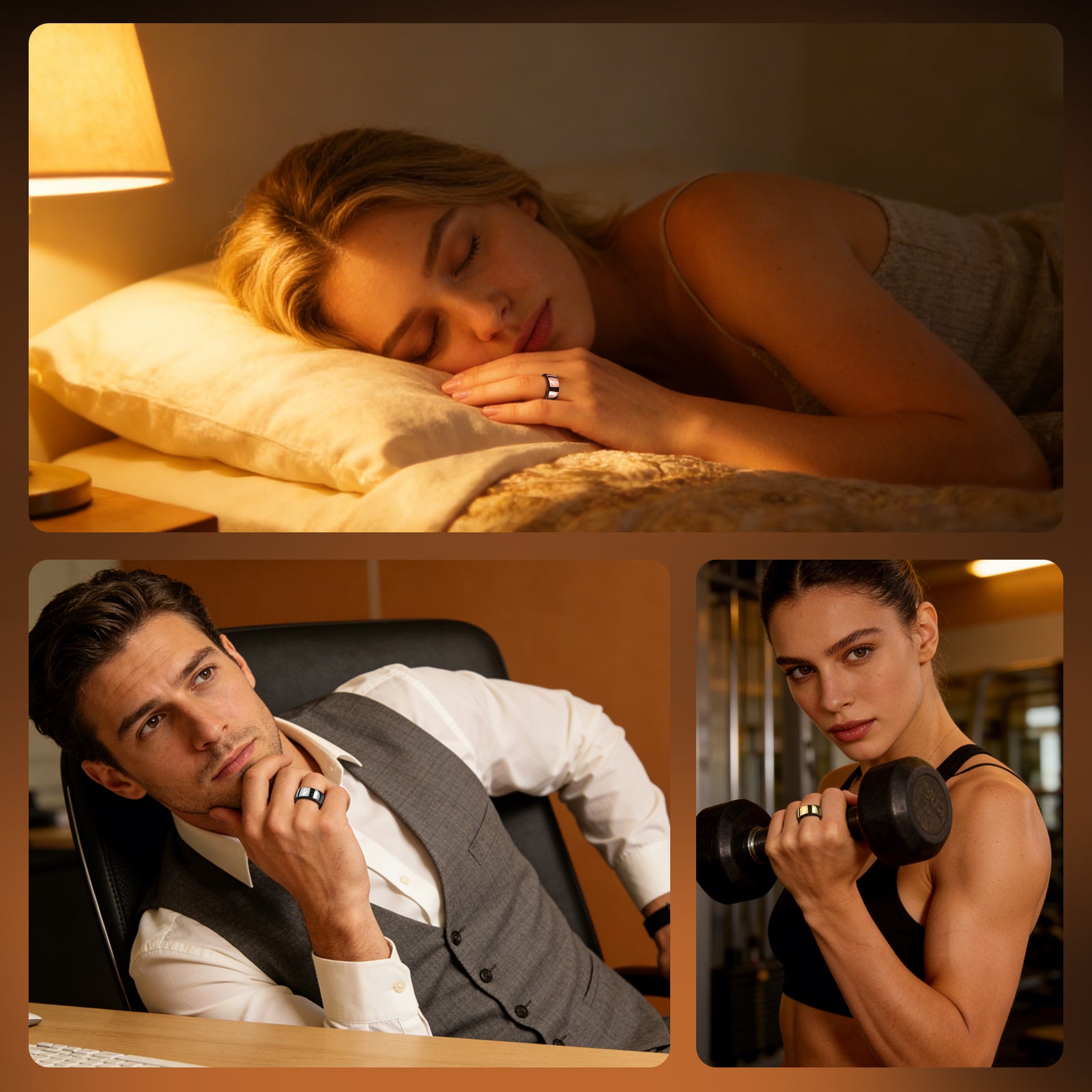 Oura Ring Cover Lifestyle - Sleep Office Gym