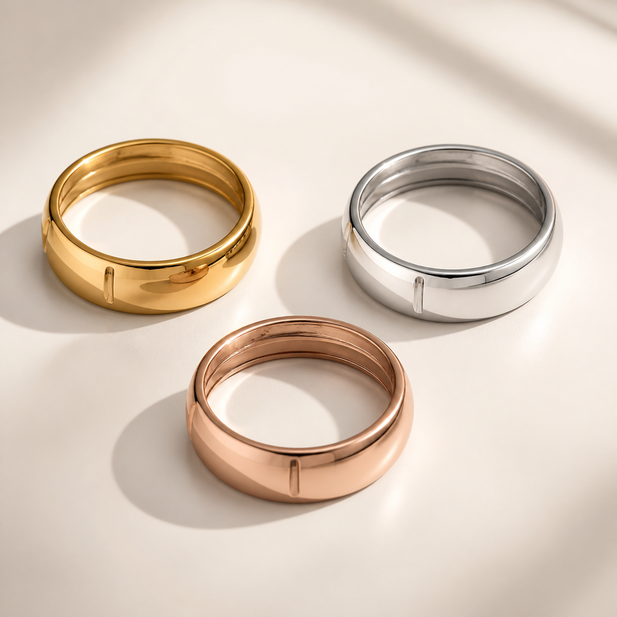 Gold silver and rose gold metallic TPU Oura Ring covers
